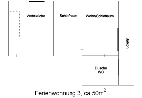 Grundriss der Ferienwohnungen 1 und 2